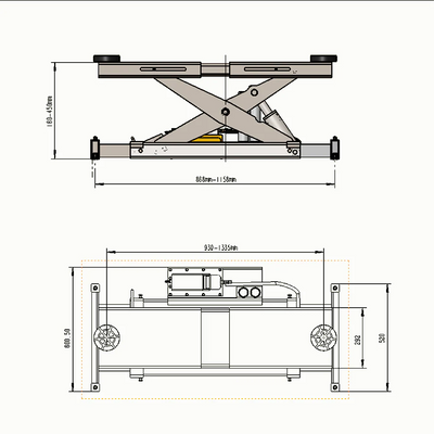 Katool KT-RJ70 7,000 lb Rolling Bridge Jack for KT-4H110, KT-4H950, and KT-4H850 Lifts