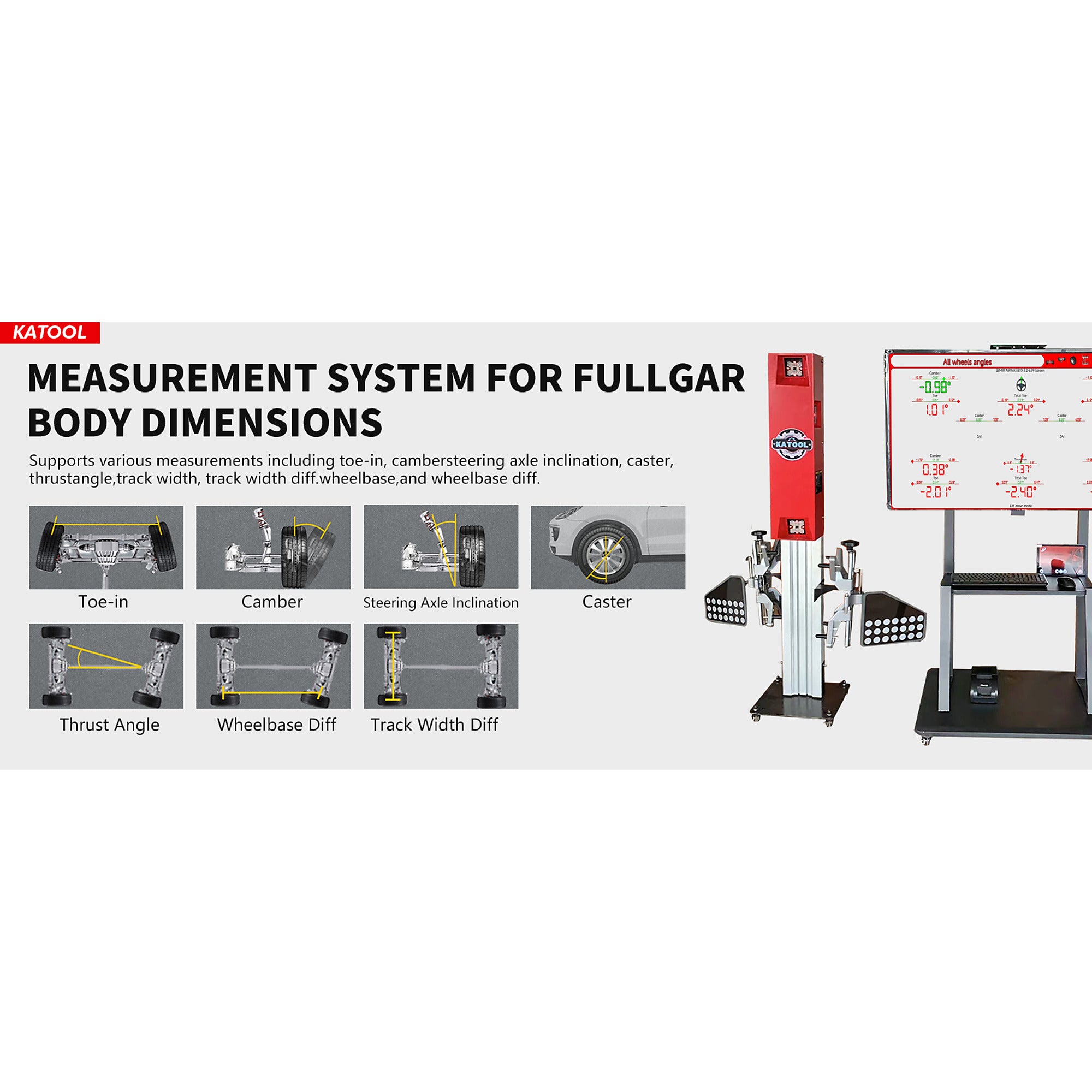 Katool KT-5DA 3D Wheel Aligner with 5D Measurement Technology