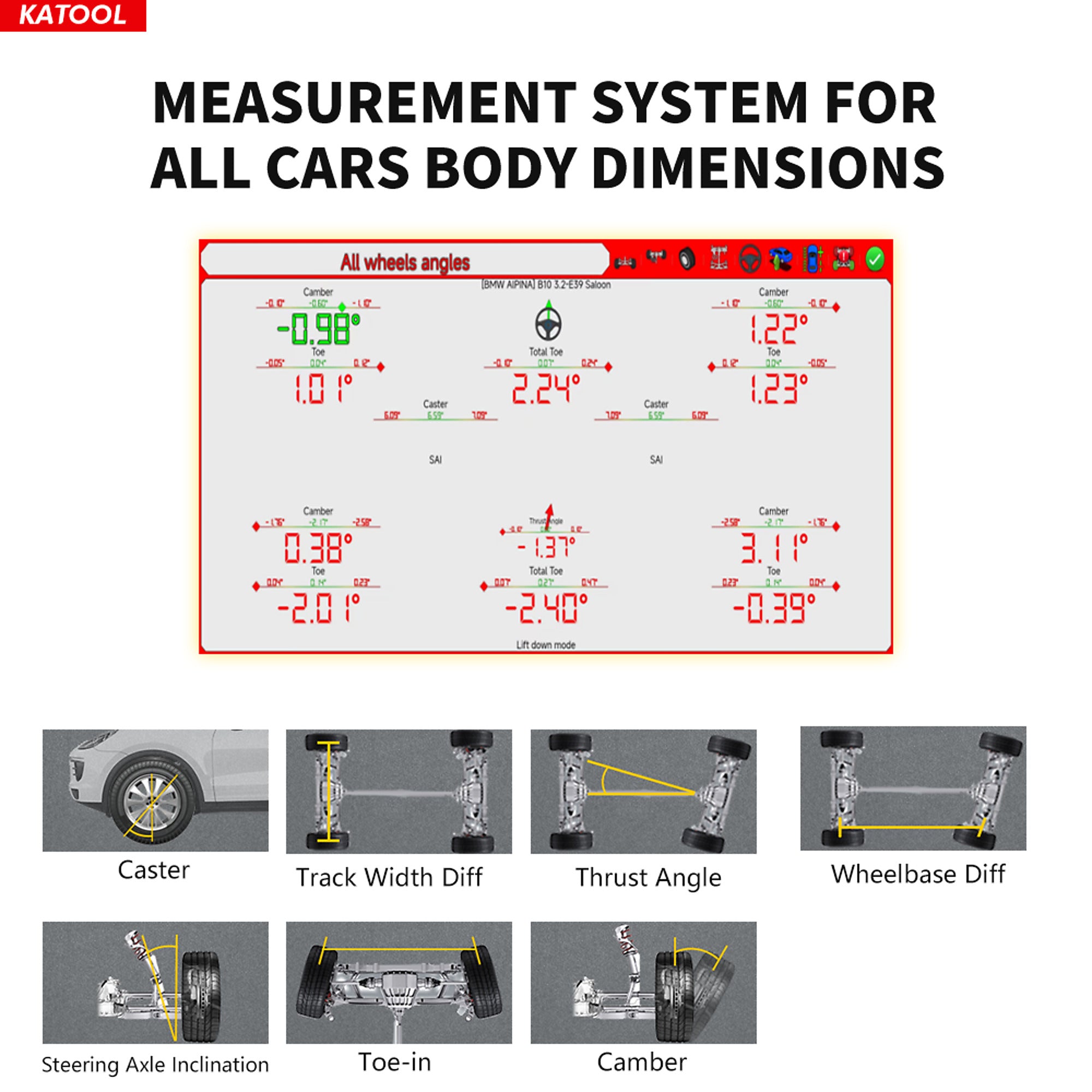 Katool KT-5DA 3D Wheel Aligner with 5D Measurement Technology