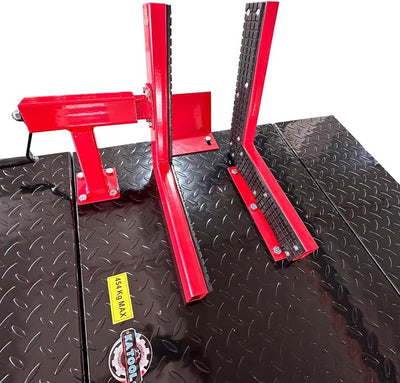 Katool KT-Moto150 1,000 lb Motorcycle Lift Table with Hydraulic Foot Pump and Side Extensions