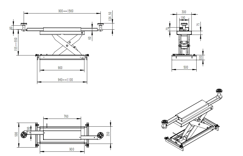 Katool KT-4H150 15,000 lb 4-Post Alignment Lift with Rolling Jack Included