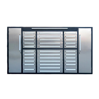 Chery Industrial 9 ft Garage Storage Cabinet with 34 Drawers & 2 Cabinets - WW000219