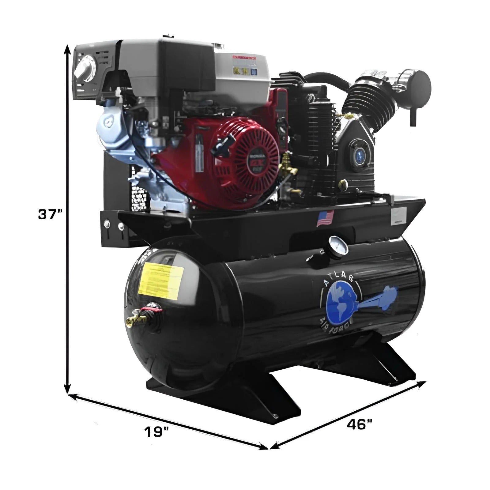 Atlas Air Force AF13 Gas 13HP 30 Gallon Air Compressor with Honda GX390 Engine