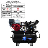 Atlas Air Force AF13 Gas 13HP 30 Gallon Air Compressor with Honda GX390 Engine