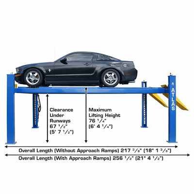 Atlas 414A 14,000 lb 4-Post Alignment Lift with Adjustable Turntables and Built-In Slip Plates