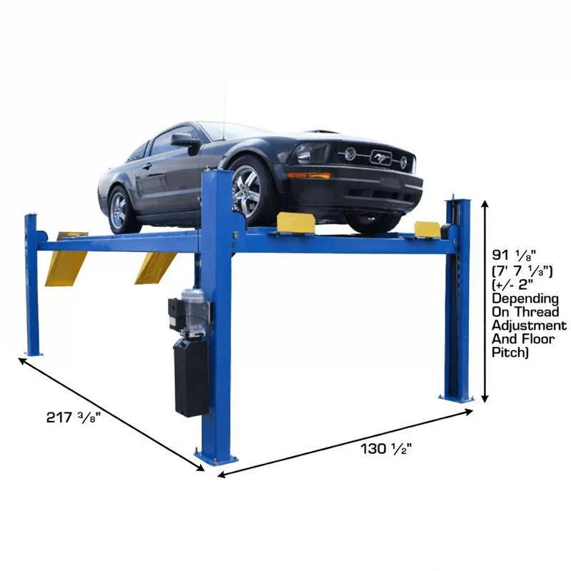 Atlas 414A 14,000 lb 4-Post Alignment Lift with Adjustable Turntables and Built-In Slip Plates