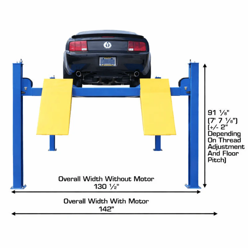 Atlas 414A 14,000 lb 4-Post Alignment Lift with Adjustable Turntables and Built-In Slip Plates