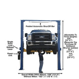 Atlas PV15PX 15,000 lb Heavy-Duty Overhead 2-Post Lift – Extra Tall & Wide Commercial Vehicle Lift