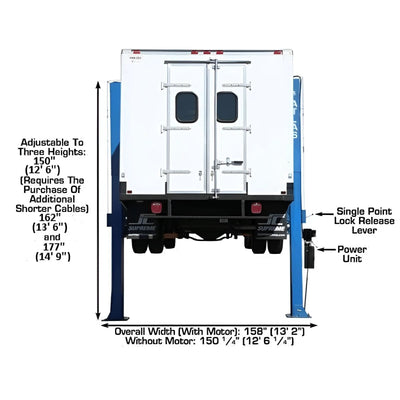 Atlas PV15PX 15,000 lb Heavy-Duty Overhead 2-Post Lift – Extra Tall & Wide Commercial Vehicle Lift