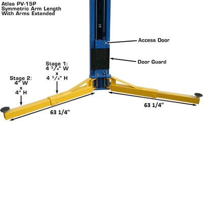 Atlas PV15PX 15,000 lb Heavy-Duty Overhead 2-Post Lift – Extra Tall & Wide Commercial Vehicle Lift