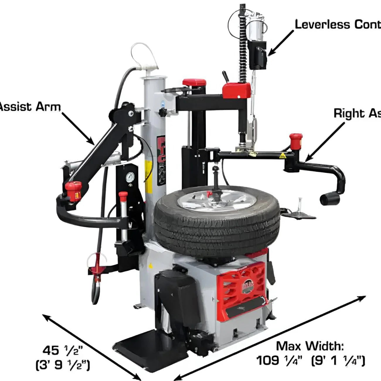 Atlas Platinum PTC500 Center Post Tire Changer and PWB90XL 3D Wheel Balancer Combo