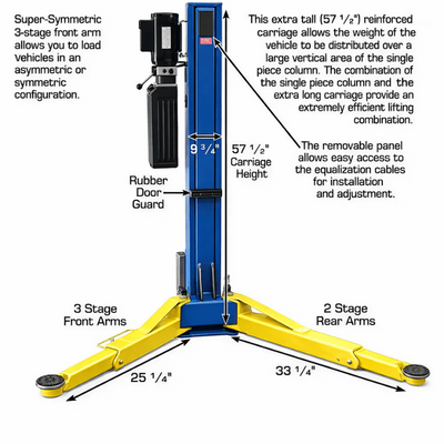 Atlas 9OHSC 9,000 lb Overhead 2-Post Lift