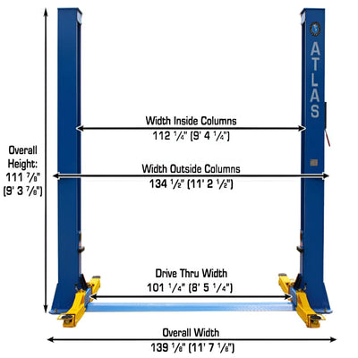 Atlas BP10000X 10,000 lb Baseplate 2-Post Lift