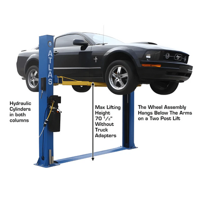 Atlas BP8000 2-Post Lift and Lawn Mower Adapter Combo
