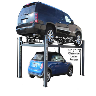 Atlas Equipment Premium 408SL 4 Post Lift + RJ35 Sliding Jacks Combo