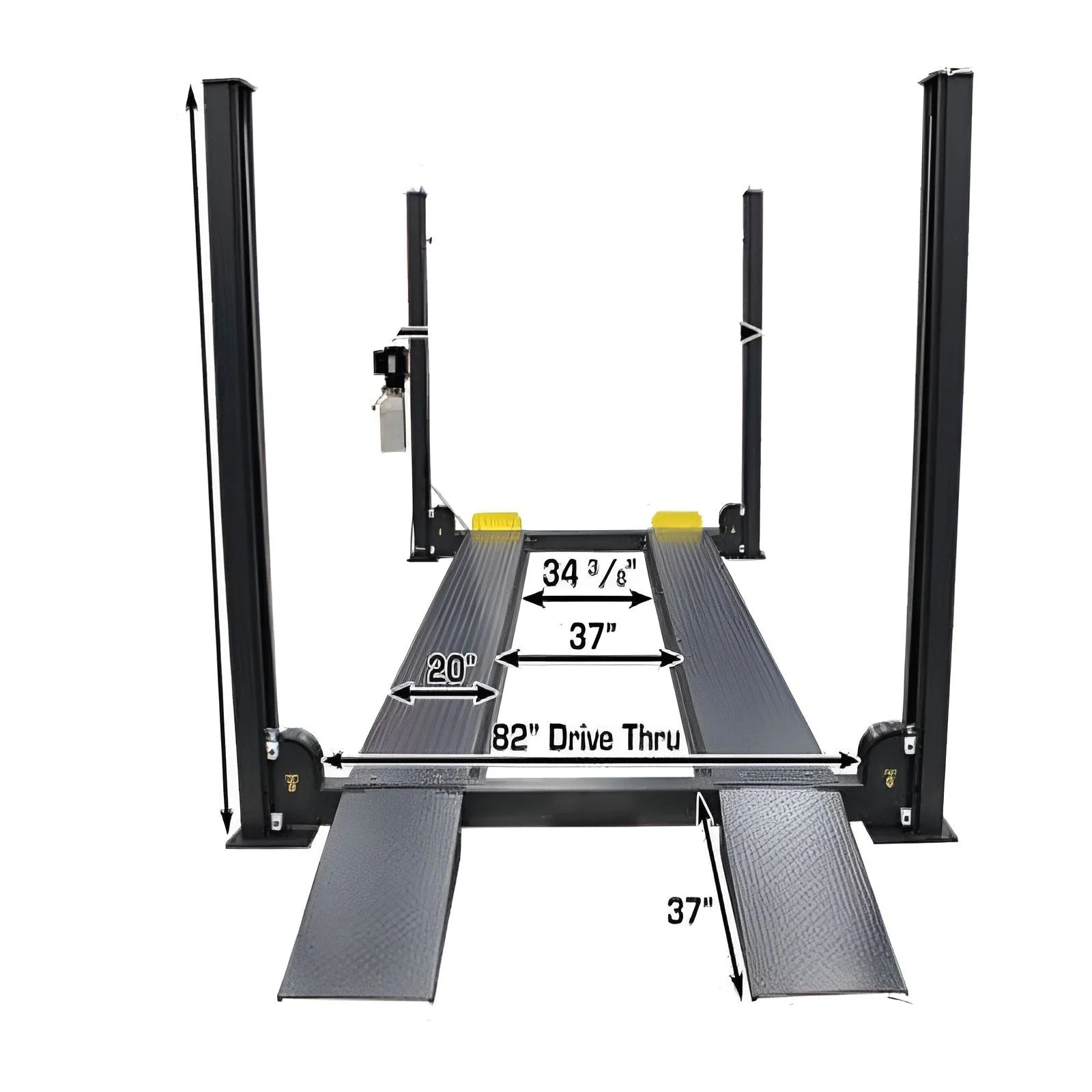 Atlas Equipment Premium 408SL 4 Post Lift + RJ35 Sliding Jacks Combo