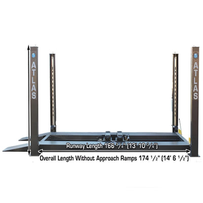 Atlas Equipment Premium 408SL 4 Post Lift + RJ35 Sliding Jacks Combo