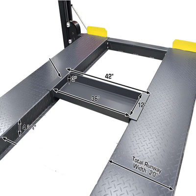 Atlas Equipment Premium 408SL 4 Post Lift + RJ35 Sliding Jacks Combo