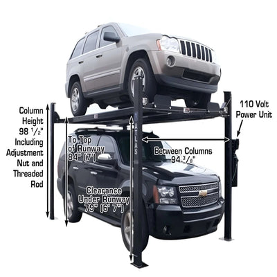 Atlas Garage PRO 8000EXT 8,000 lb Extra Tall 4-Post Vehicle Lift