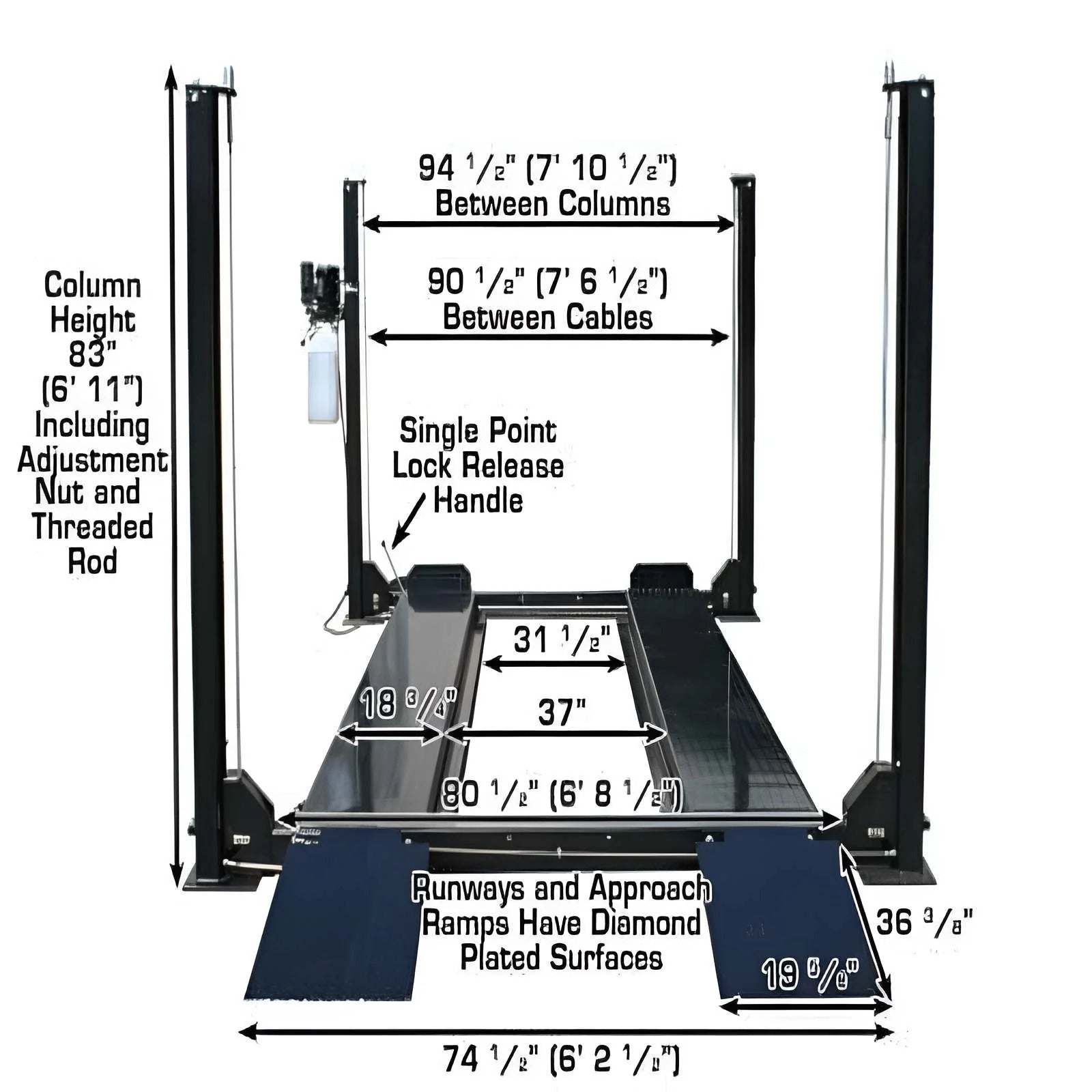 Atlas Garage PRO8000 8,000 lb 4-Post Lift