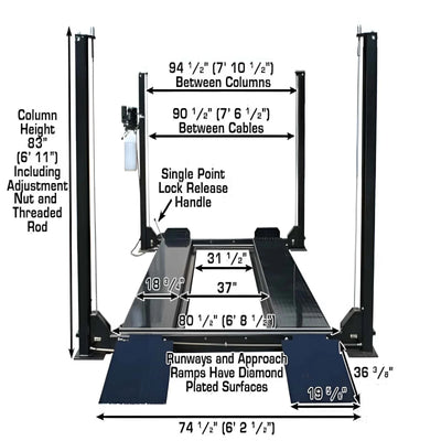 Atlas Garage PRO8000 8,000 lb 4-Post Lift