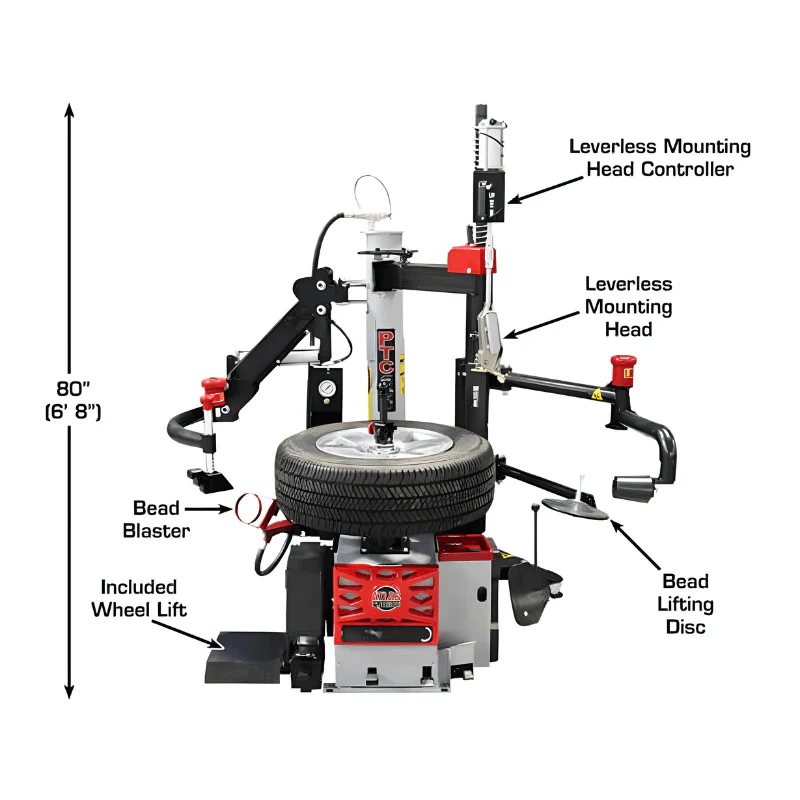 Atlas Platinum PTC500 Center Post Tire Changer with Dual Assist Arms and Leverless System