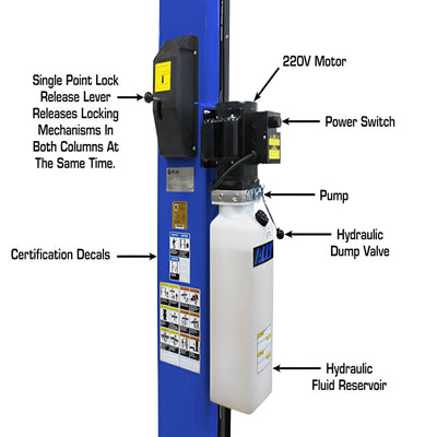 Atlas PVL10 ALI Certified 10,000 lb Overhead 2-Post Lift