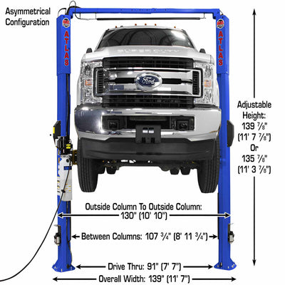Atlas PVL10 ALI Certified 10,000 lb Overhead 2-Post Lift
