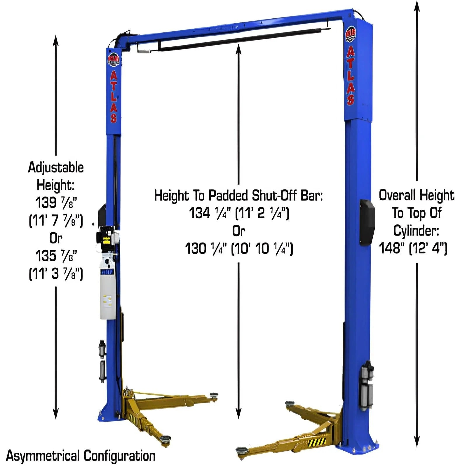 Atlas PVL10 ALI Certified 10,000 lb Overhead 2-Post Lift