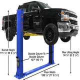 Atlas PVL9BP 9,000 lb ALI Certified Baseplate 2-Post Lift