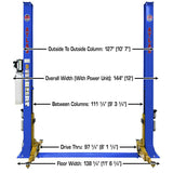 Atlas PVL9BP 9,000 lb ALI Certified Baseplate 2-Post Lift