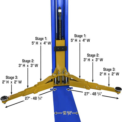 Atlas PVL9BP 9,000 lb ALI Certified Baseplate 2-Post Lift