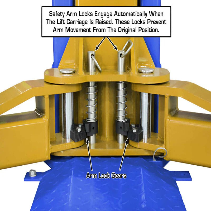 Atlas PVL9BP 9,000 lb ALI Certified Baseplate 2-Post Lift