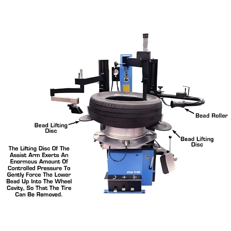 Atlas TC289 Tire Changer with Dual Assist Arm System for Low-Profile and Run-Flat Tires