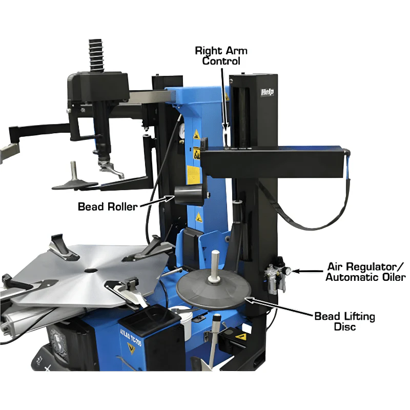 Atlas TC755DAA Wheel Clamp Tire Changer with Dual Assist Arms