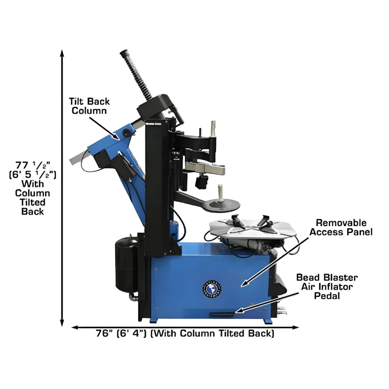 Atlas TC755DAA Wheel Clamp Tire Changer with Dual Assist Arms
