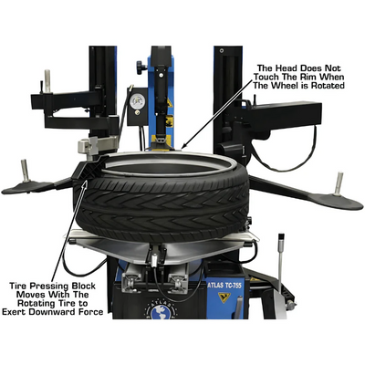 Atlas TC755DAA Wheel Clamp Tire Changer with Dual Assist Arms