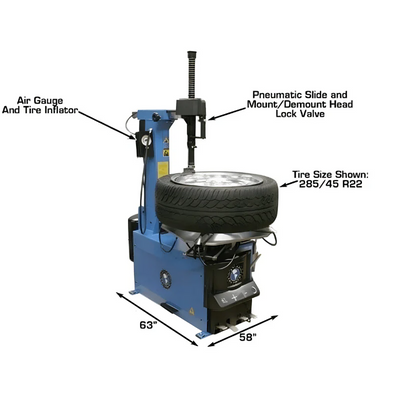 Atlas TC755 Tilt-Back Rim Clamp Tire Changer with Integrated Beadblaster