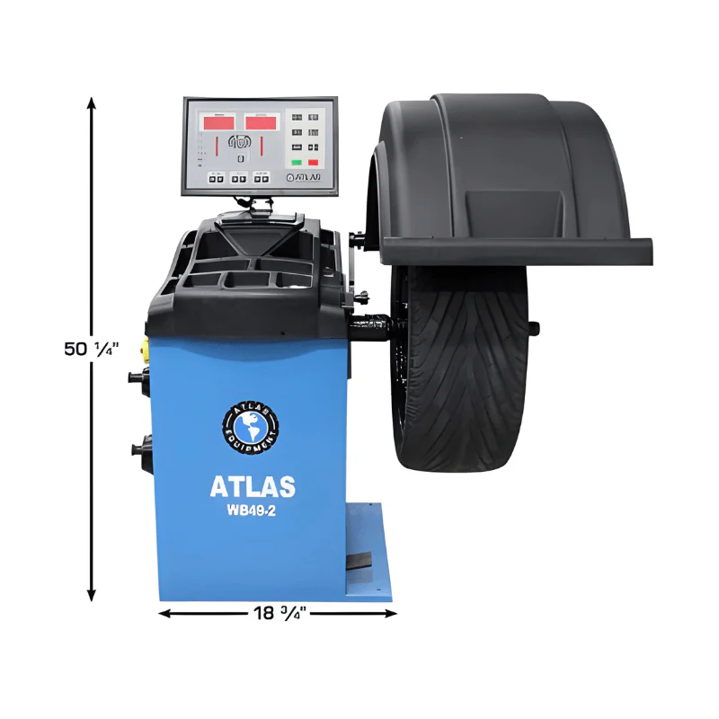 Atlas TC755EZ Tilt-Back Rim Clamp Tire Changer and WB49-2 PRO Wheel Balancer Combo