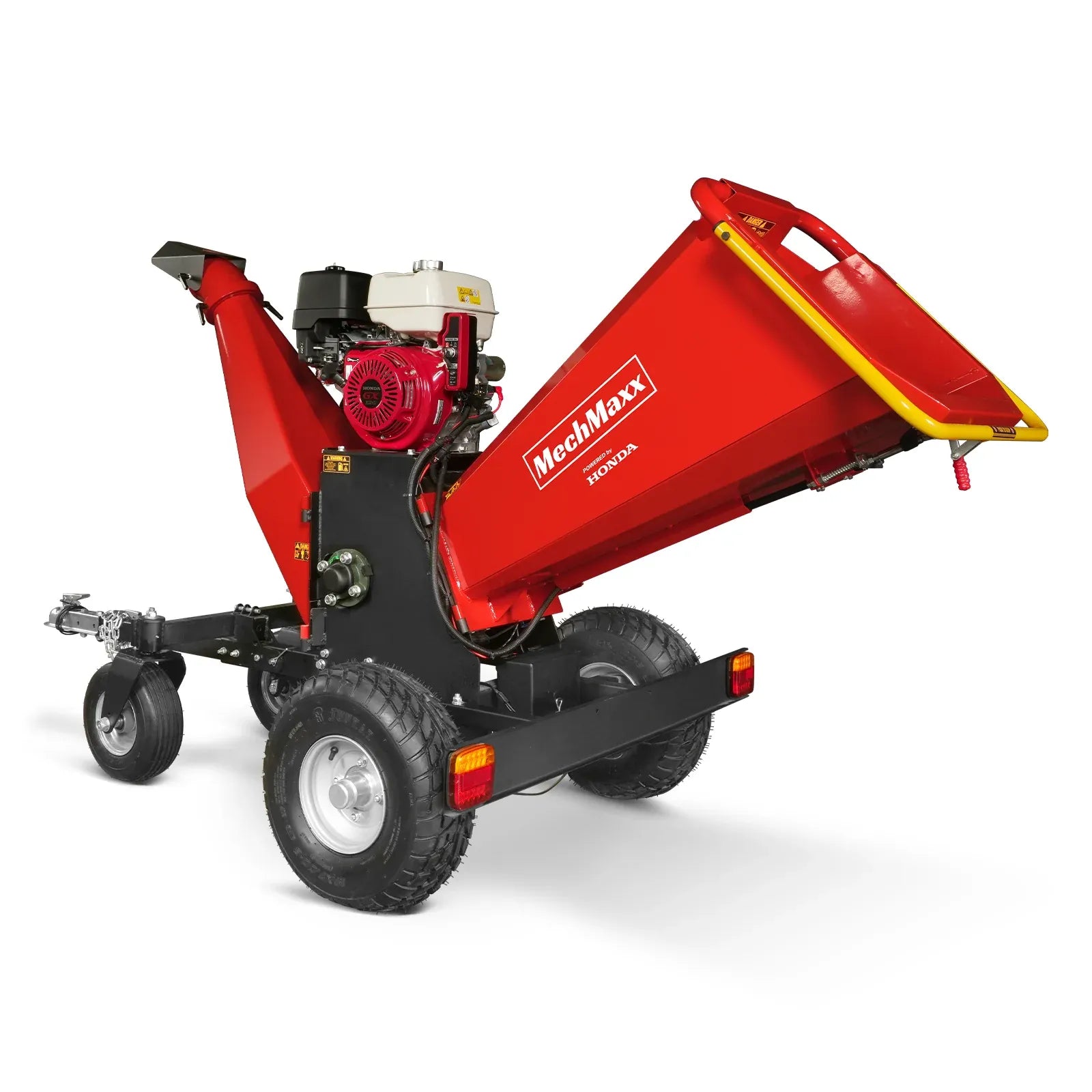 MechMaxx 6" HONDA 688cc 22HP 4-Wheel Drum Wood Chipper with Taillight, Model B150