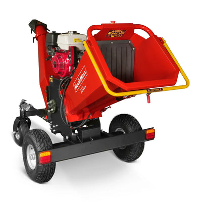 MechMaxx 6" HONDA 688cc 22HP 4-Wheel Drum Wood Chipper with Taillight, Model B150