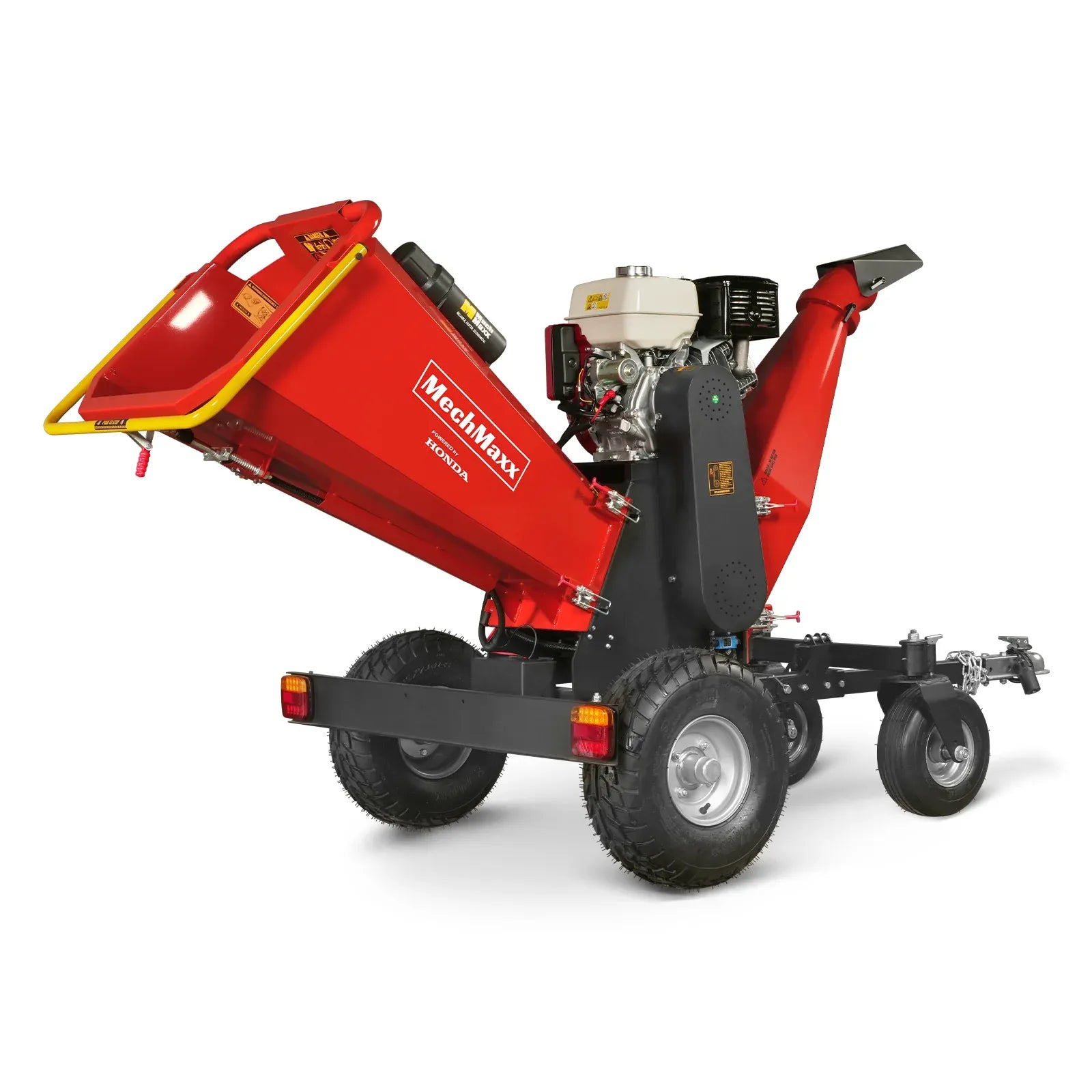MechMaxx 6" HONDA 688cc 22HP 4-Wheel Drum Wood Chipper with Taillight, Model B150