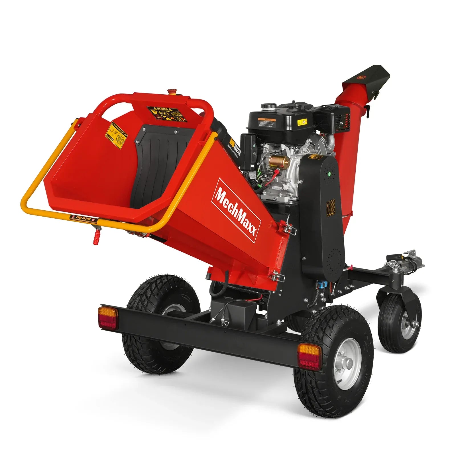 MechMaxx 6" 15HP 459cc ZONSEN 4-Wheel Drum Wood Chipper with Taillight, Model B150