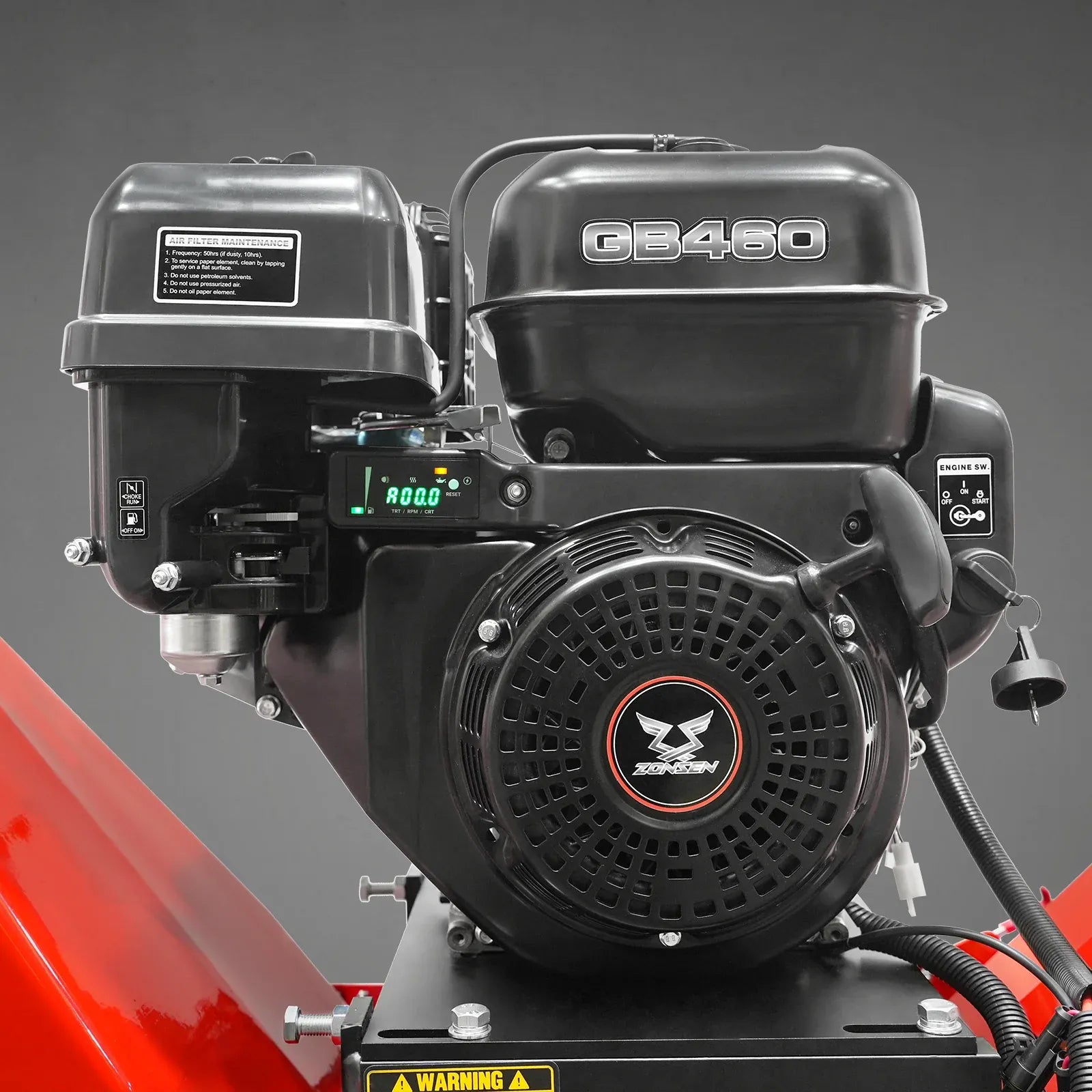 MechMaxx 6" 15HP 459cc ZONSEN 4-Wheel Drum Wood Chipper with Taillight, Model B150