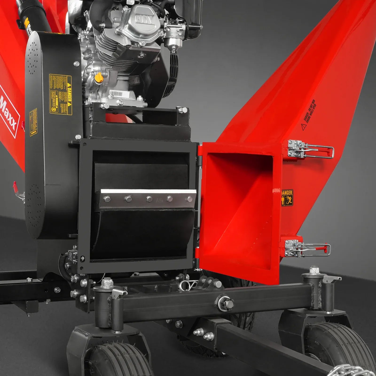 MechMaxx 6" 15HP 459cc ZONSEN 4-Wheel Drum Wood Chipper with Taillight, Model B150