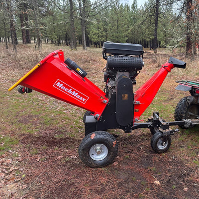 MechMaxx 8" 35HP 1000cc ZONSEN 4-Wheel Drum Wood Chipper with Taillight, Model B200