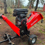 MechMaxx 8" 35HP 1000cc ZONSEN 4-Wheel Drum Wood Chipper with Taillight, Model B200