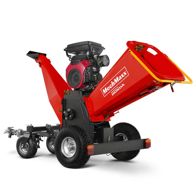 MechMaxx 8" HONDA 688cc 22HP 4-Wheel Drum Wood Chipper with Taillight, Model B200