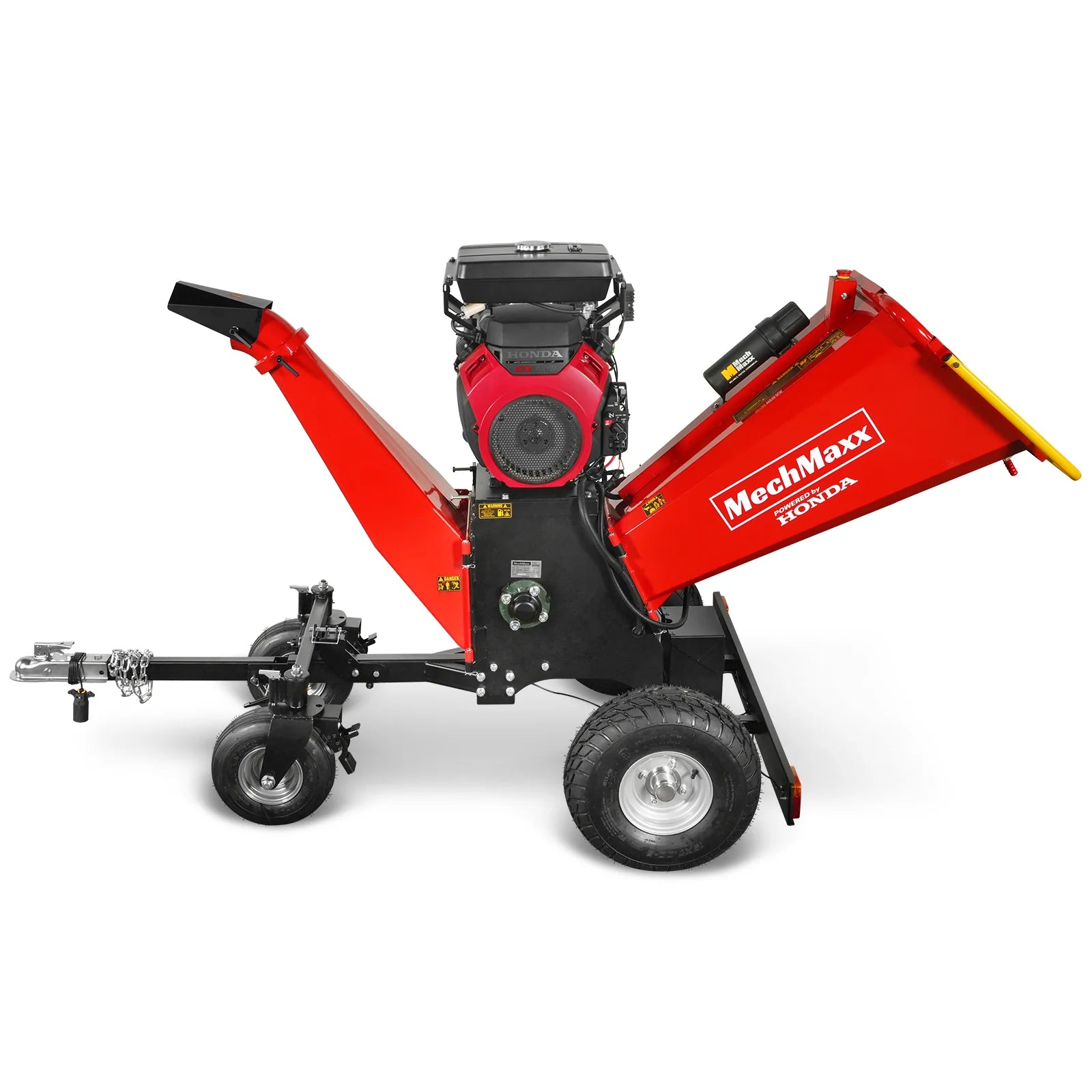 MechMaxx 8" HONDA 688cc 22HP 4-Wheel Drum Wood Chipper with Taillight, Model B200