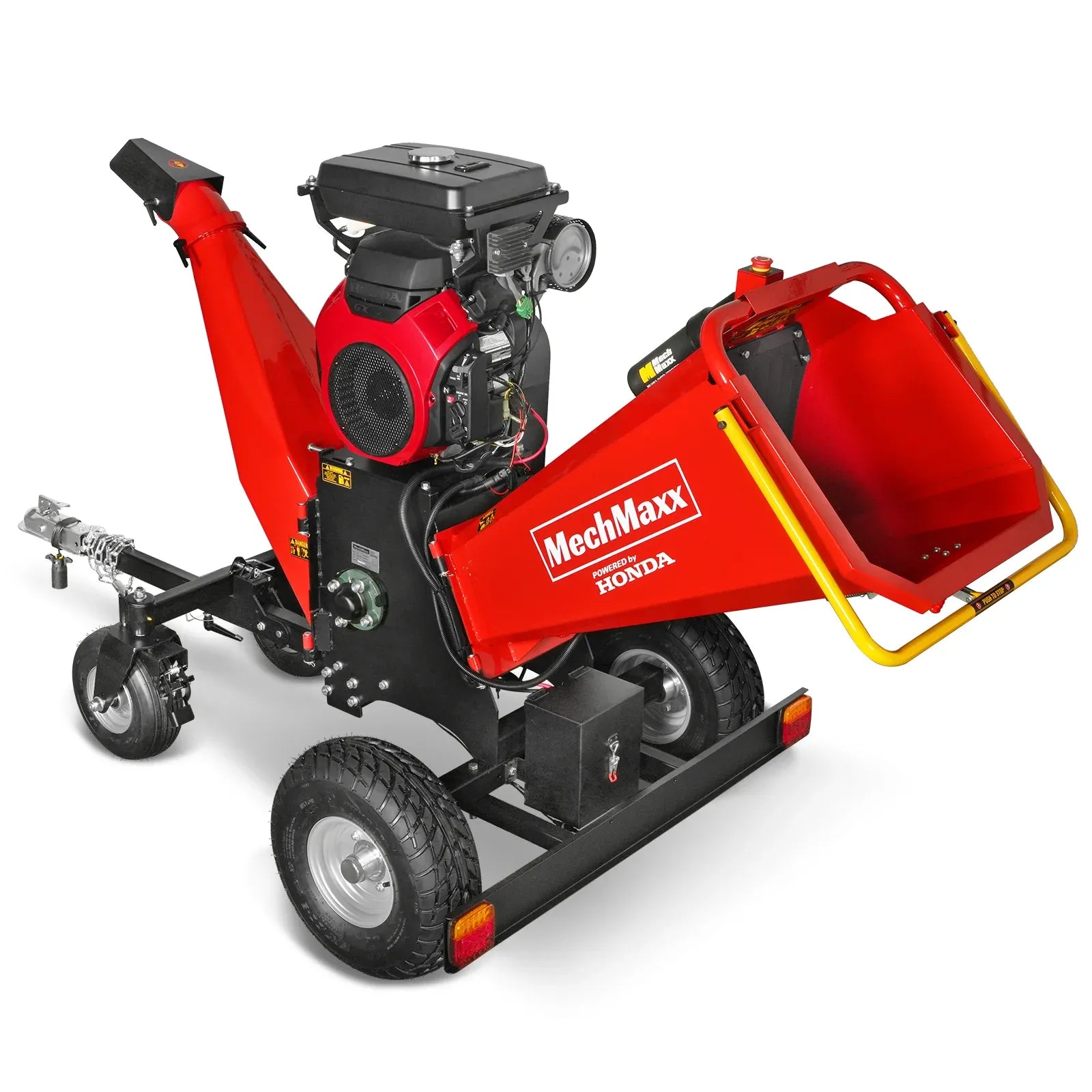 MechMaxx 8" HONDA 688cc 22HP 4-Wheel Drum Wood Chipper with Taillight, Model B200